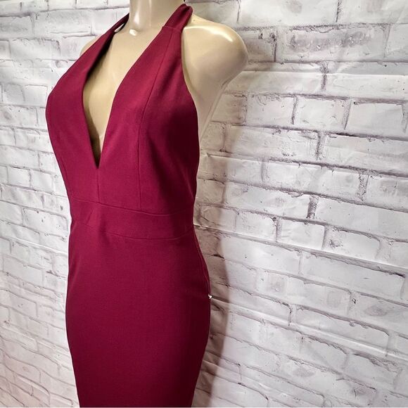 Dress The Population Burgundy Vanessa halter dress .NWOT size M - Picture 8 of 10